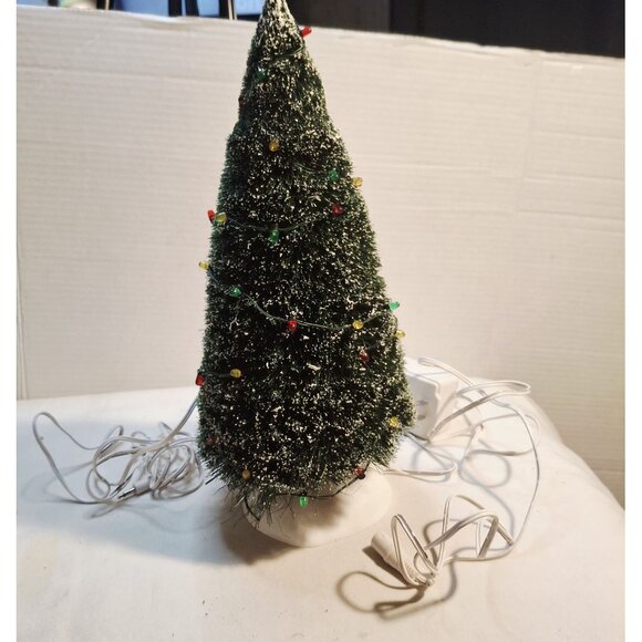 Pre-Lit Miniature Christmas Tree With LED Lights & Snow-Frosted Look 10-Inch Tal - Picture 2 of 8